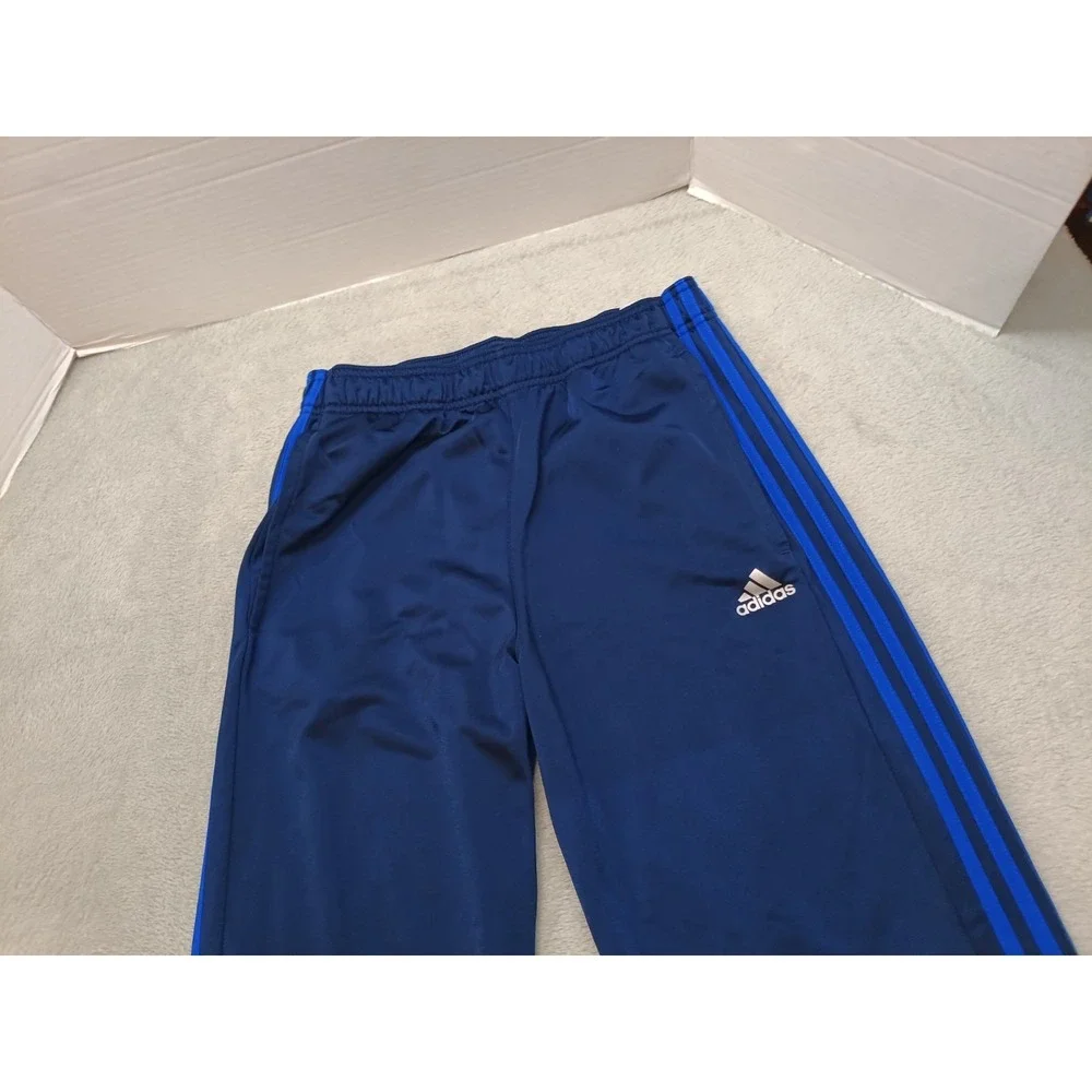Adidas Trackpants Mens Sz M Navy Blue Basketball Logo Athletic Casual Pockets